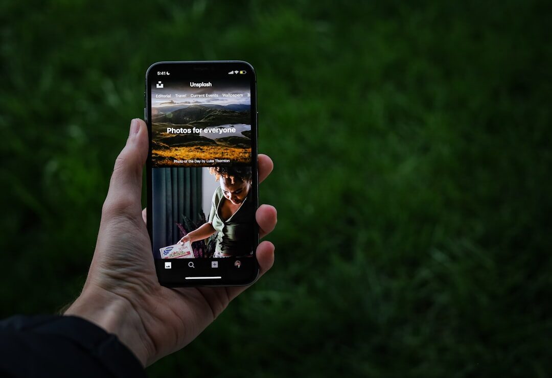Smartphone on tripod recording video content outdoors